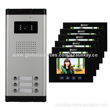 Video Intercom System with IR Night Vision, Outdoor Camera and 7-inch TFT Indoor Monitor